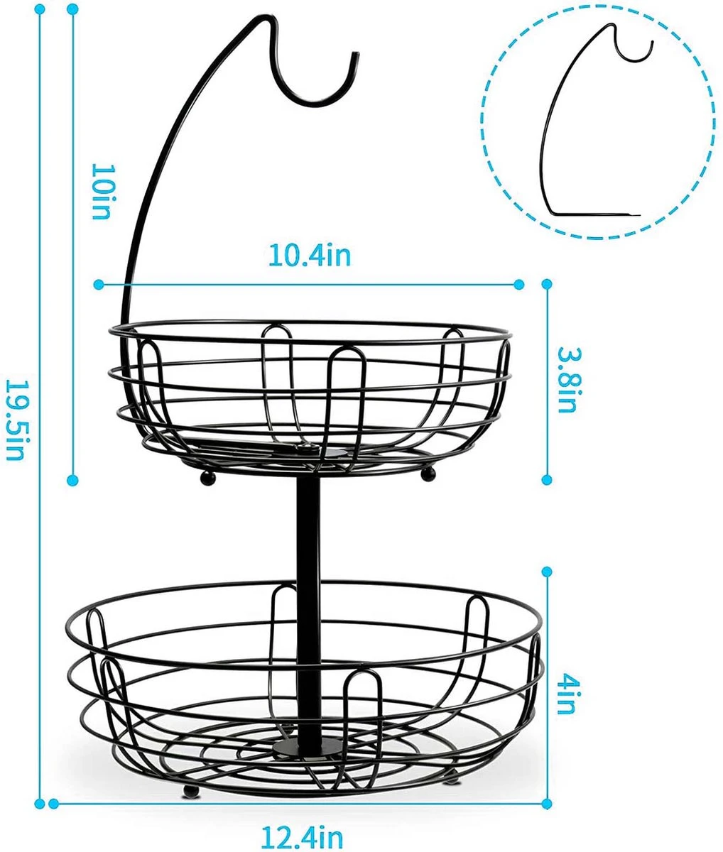 Fruitmand Met Bananenhanger - Fruitschaal - Fruitmand Hangend - Opbergmand - Fruitmand Met Banaanhouder - Fruitschalen - Fruitmanden - 2 Lagen - Valentijn 7 Fruitmand Met Bananenhanger - Fruitschaal - Fruitmand Hangend - Opbergmand - Fruitmand Met Banaanhouder - Fruitschalen - Fruitmanden - 2 Lagen - Valentijn - Afbeelding 5