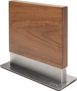 Coninx Vertico Messenblok Magnetisch - Messenmagneet - RVS Voet - Tweezijdig - RVS / Walnoot