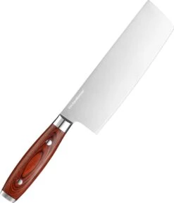 KitchenMonster® Nakiri Hakmes Van Duits Staal - Hakbijl Nakiri Mes Met Pakkahout Handvat - Japans Mes 30 Cm
