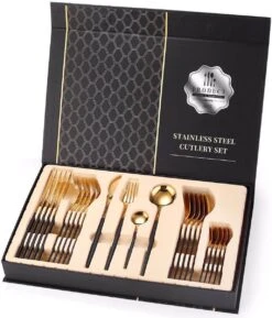 Timmers Trading Bestekset 6 Persoons - Gouden Bestek - Bestekset Goud 24 Delig - Vaatwasserbestendig 13 Timmers Trading Bestekset 6 Persoons - Gouden Bestek - Bestekset Goud 24 Delig - Vaatwasserbestendig -Skimask 1027x1200 3