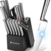 Rochester 14-delige Messenset Met Blok En Messenslijper - Keukenmessen Met Messenblok - RVS - Krasbestendige Coating -Skimask 1028x1200