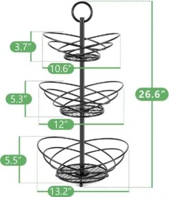 Fuegobird Fruitmand - Fruitmand Metaal - 3 Laags - Afneembaar - Zwart -Skimask 1030x1200 8