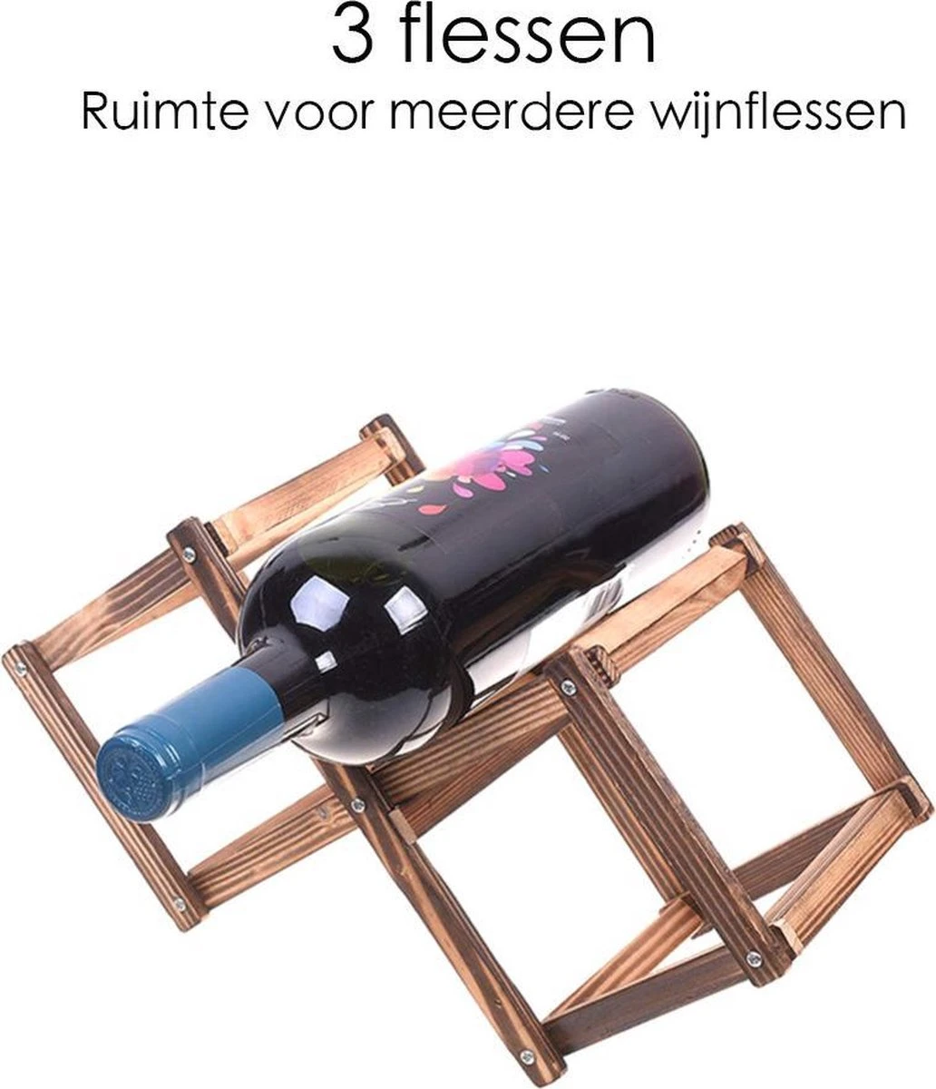Merkloos Wijnrek 4 Flessen - Hout - Wijnflessenhouder - Wijnrek Hout - Inklapbaar - Houten Wijnrek - Wijnkast - Flessenrek - Wijnrekken - Wijnfleshouder 4 Merkloos Wijnrek 4 Flessen - Hout - Wijnflessenhouder - Wijnrek Hout - Inklapbaar - Houten Wijnrek - Wijnkast - Flessenrek - Wijnrekken - Wijnfleshouder - Afbeelding 2