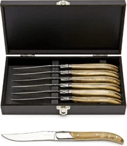 Vivid Green Premium Steakmessen 6-delig - Vleesmes - Steakmes - Steak - Vleesmessen - Mes - Messen - Olijvenhout - Set