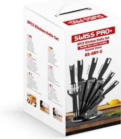 Swiss Pro+ | SP-KSBLK-S | 8-delige Keukenmessenset Met Standaard | Keramisch Messenset | RVS | Inclusief Messenblok | Grijs -Skimask 1043x1200 4