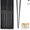 Dymund® Chopsticks - 5 Persoons Eetstokjes Set - Herbruikbaar - RVS - Zwart -Skimask 1056x1200 2
