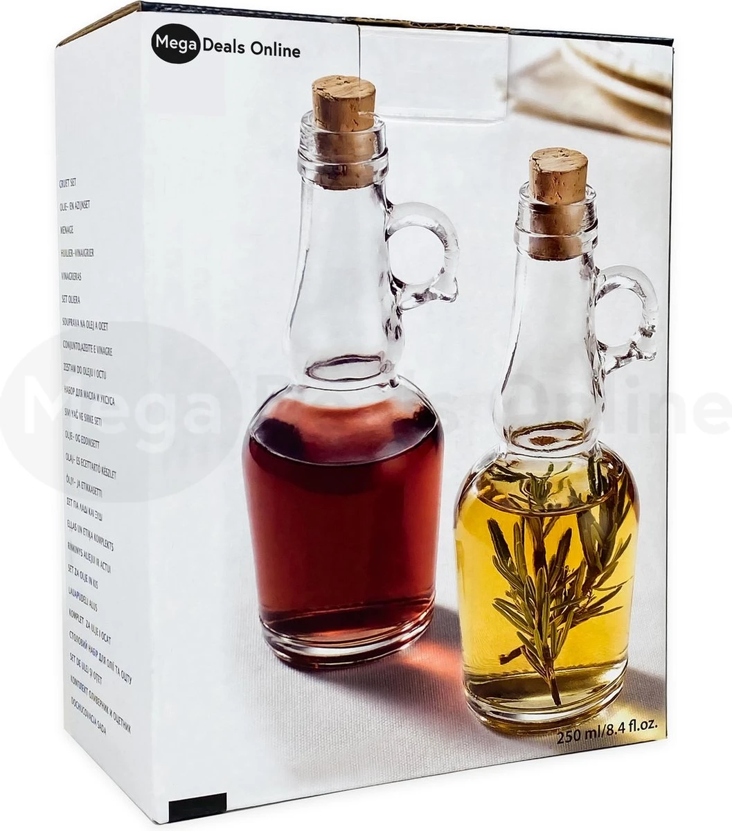 Merkloos Olie- & Azijnstel MDO - Olie- & Azijnset - Oliefles - Olieflessen - Olijfolie Fles - Incl. Kurk - 250ml - Glas 6 Merkloos Olie- & Azijnstel MDO - Olie- & Azijnset - Oliefles - Olieflessen - Olijfolie Fles - Incl. Kurk - 250ml - Glas - Afbeelding 4