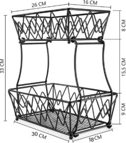 Cgoods Fruitschaal 2 Laags - Fruitschaal - Fruitmand - Fruitschaal Etagere - Schaal - Zwart -Skimask 1058x1200 6