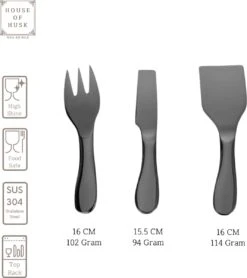 House Of Husk® Zwarte Kaasmessen Set - Kaasmesjes Roestvrijstaal - 7 Delig Inclusief Geschenkverpakking -Skimask 1067x1200 1