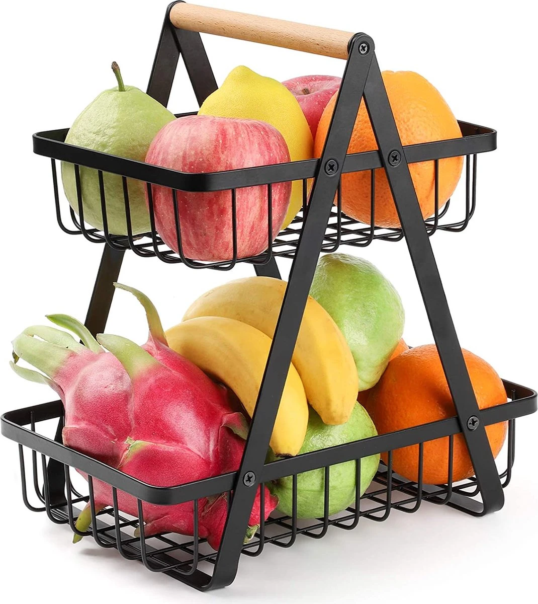Fruitmand - Fruitschaal – Keuken Bureau Organizers – Aardappelbak - RVS Metaal - Zwart 3 Fruitmand - Fruitschaal – Keuken Bureau Organizers – Aardappelbak - RVS Metaal - Zwart
