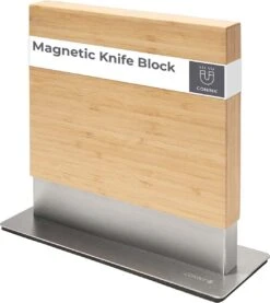 Coninx Vertico Messenhouder Magnetisch - Messenmagneet - RVS Voet - Tweezijdig - RVS / Bamboe -Skimask 1071x1200 1