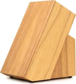 Messenblok Zonder Messen - Houten Messenhouder Van Coninx - Rubberhout Licht - Messenopberger -Skimask 1087x1200