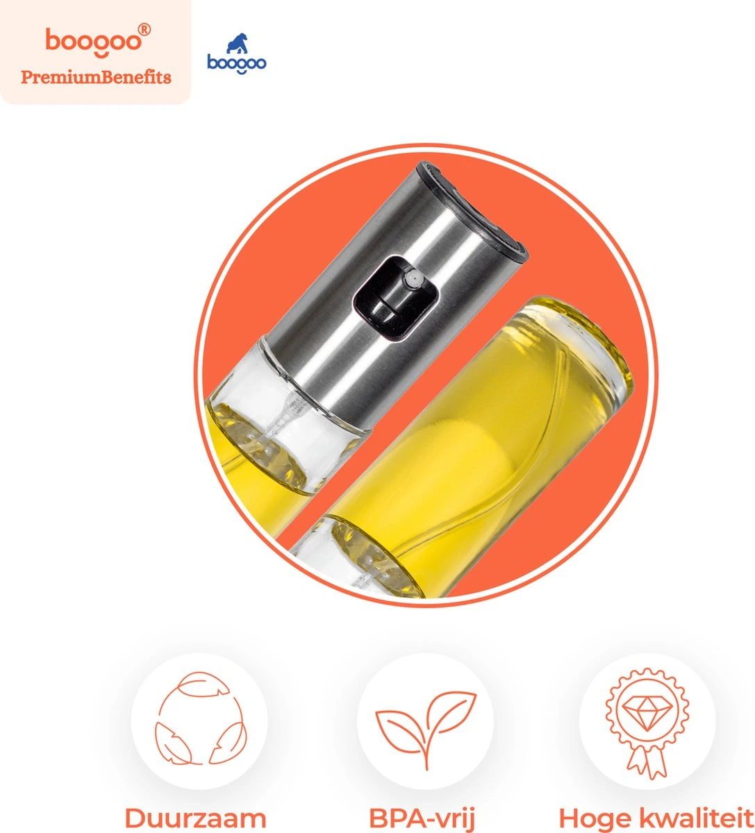 BooGoo® - Olijfolie Sprayer Deluxe - Olijfolie Fles Verstuiver Voor Keuken - Cooking Spray - Oliespray - Bbq Accesoires - Oliefles - Bakspray 13 BooGoo® - Olijfolie Sprayer Deluxe - Olijfolie Fles Verstuiver Voor Keuken - Cooking Spray - Oliespray - Bbq Accesoires - Oliefles - Bakspray - Afbeelding 11