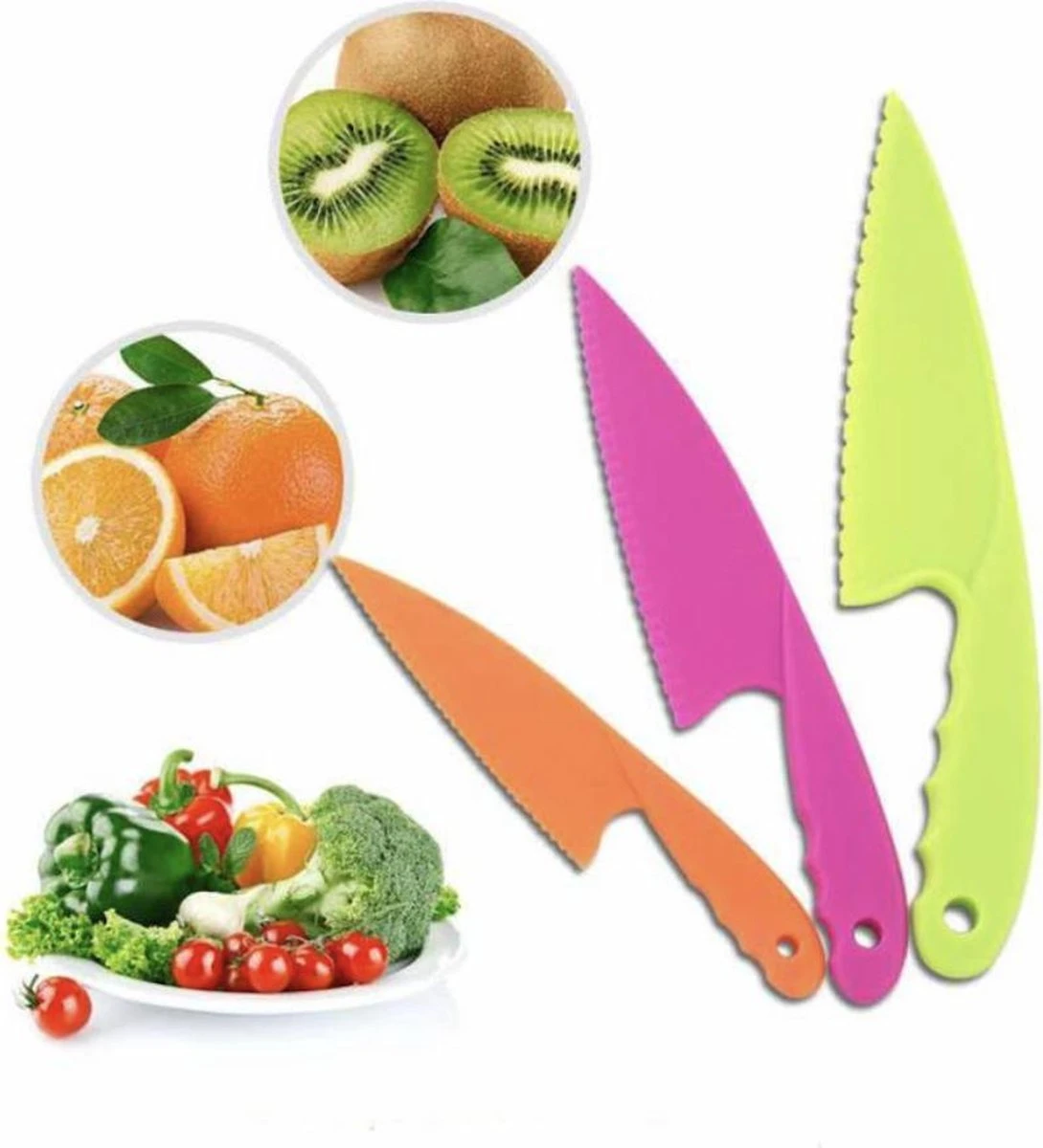 Merkloos Kindermessen - Messen Voor Kinderen - Veiligheidsmessen - Gekleurde Messenset Voor Kinderen - Kindermes - Kindvriendelijke Messenset Voor Kinderen - Bestek Voor Kinderen - Kids Kitchen Knife 3 Merkloos Kindermessen - Messen Voor Kinderen - Veiligheidsmessen - Gekleurde Messenset Voor Kinderen - Kindermes - Kindvriendelijke Messenset Voor Kinderen - Bestek Voor Kinderen - Kids Kitchen Knife