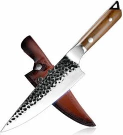 Koks Mes - Slagersmes - Handmade - Chef Knife - BBQ - Mes - Mannen - Koken - Carbon Staal - Stoer - Handgemaakt - Koksmes - CADEAU TIP!