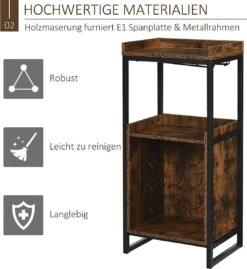 IN.HOMEXL Boxwel - Wijnkast - Wijnrek Metaal - Hout - Industrieel Kast - Voor 9 Flessen - 113 X 52 X 40 Cm Hout - Bruin/ Zwart -Skimask 1102x1200 25