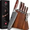 Luxe En Professionele 7-delige Keukenmessen-set Van Damascus Staal (67 Lagen, VG10) En Rozenhouten Handgrepen - Xinzuo B27 Yi Series -Skimask 1111x1200 1
