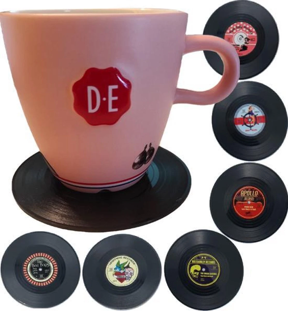 Retro Rockabilly LP Vinyl Onderzetters - 6 Stuks - ODaani 8 Retro Rockabilly LP Vinyl Onderzetters - 6 Stuks - ODaani - Afbeelding 6