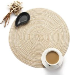 Merkloos Placemat - 2 Stuks - Placemat Rond - Placemats Rond Gevlochten - Tafelonderzetter - Tafel Onderleggers - Onderleggers Placemat - Placemat 30 Cm -Skimask 1114x1200 4