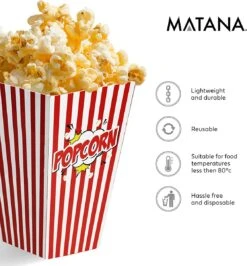 50 Duurzame Popcorn Bakjes (18x10cm) - Popcorn Zakjes Voor Filmavonden, Feestjes - Ook Geschickt Als Snoepbakje Of Feestzakje Voor Kinderen -Skimask 1115x1200 7