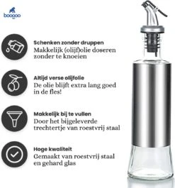 BooGoo® - RVS Oliefles Deluxe - Oliefles Met Schenktuit En Accessoires - Olijfolie Fles - Olie Fles Glas 12 BooGoo® - RVS Oliefles Deluxe - Oliefles Met Schenktuit En Accessoires - Olijfolie Fles - Olie Fles Glas -Skimask 1119x1200 13