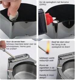 Boscer® Asbak Met Aansteker | Goud RVS | Aansteker Kerosine | Sigarettenhouder | Luxe Asbak | Aansteker | Vuursteen -Skimask 1119x1200 9