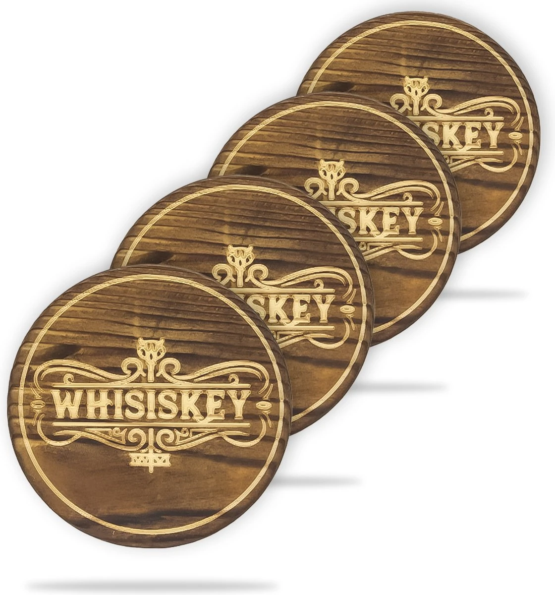 Whisiskey Onderzetters - Hout - Whisky Onderzetter - Onderzetters Voor Glazen - Onderzetters Design - Whiskey Glazen - Cadeau Voor Man & Vrouw 7 Whisiskey Onderzetters - Hout - Whisky Onderzetter - Onderzetters Voor Glazen - Onderzetters Design - Whiskey Glazen - Cadeau Voor Man & Vrouw - Afbeelding 5