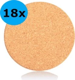 Sincer Kurken Onderzetters Voor Glazen – 18 Kurken/Houten Onderzetters – Onderleggers – Premium Kwaliteit – Anti-slip – Absorberend/Hittebestendig – Rond – 10CM Diameter – Duurzaam/Milieuvriendelijk