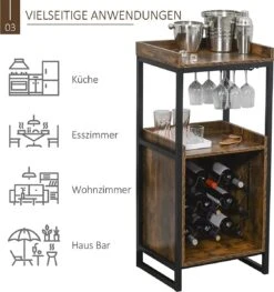 IN.HOMEXL Boxwel - Wijnkast - Wijnrek Metaal - Hout - Industrieel Kast - Voor 9 Flessen - 113 X 52 X 40 Cm Hout - Bruin/ Zwart -Skimask 1125x1200 4