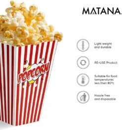 50 Duurzame Popcorn Bakjes (18x10cm) - Popcorn Zakjes Voor Filmavonden, Feestjes - Ook Geschickt Als Snoepbakje Of Feestzakje Voor Kinderen -Skimask 1127x1200 2