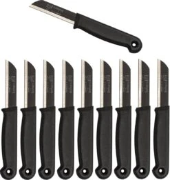 Solingen Schilmesje Duits - Zwart - RVS 16 Cm. Met Beschermhoes - 10 Stuks