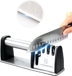 Bakersfield 4-in-1 Professionele Messenslijper – Doortrekslijper – Anti Slip – Schaarslijper – RVS