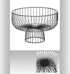 Fruitschaal/fruitmand Rond Op Voet Zwart Metaal 28 Cm - Fruitschalen/fruitmanden - Draadmand Van Metaal -Skimask 1144x1200 10
