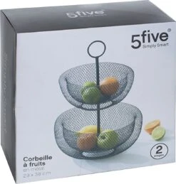 Dubbele Etagere Fruitschaal/fruitmand Rond Zwart Metaal 30 X 43 Cm - Fruitschalen/fruitmanden - Draadmand Van Metaal -Skimask 1144x1200 12