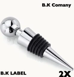 2 Stuks Premium RVS Wijnstopper L Wijn Stopper L Flessen Stop L Wijnflesafsluiter