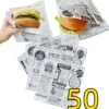 Rainbecom - 50 Stuks - 19 X 17 Cm - Hamburger Zakje Papier - Vetvrij Papier - Papieren Zak Voor Sandwiches - Krant -Skimask 1157x1200 8