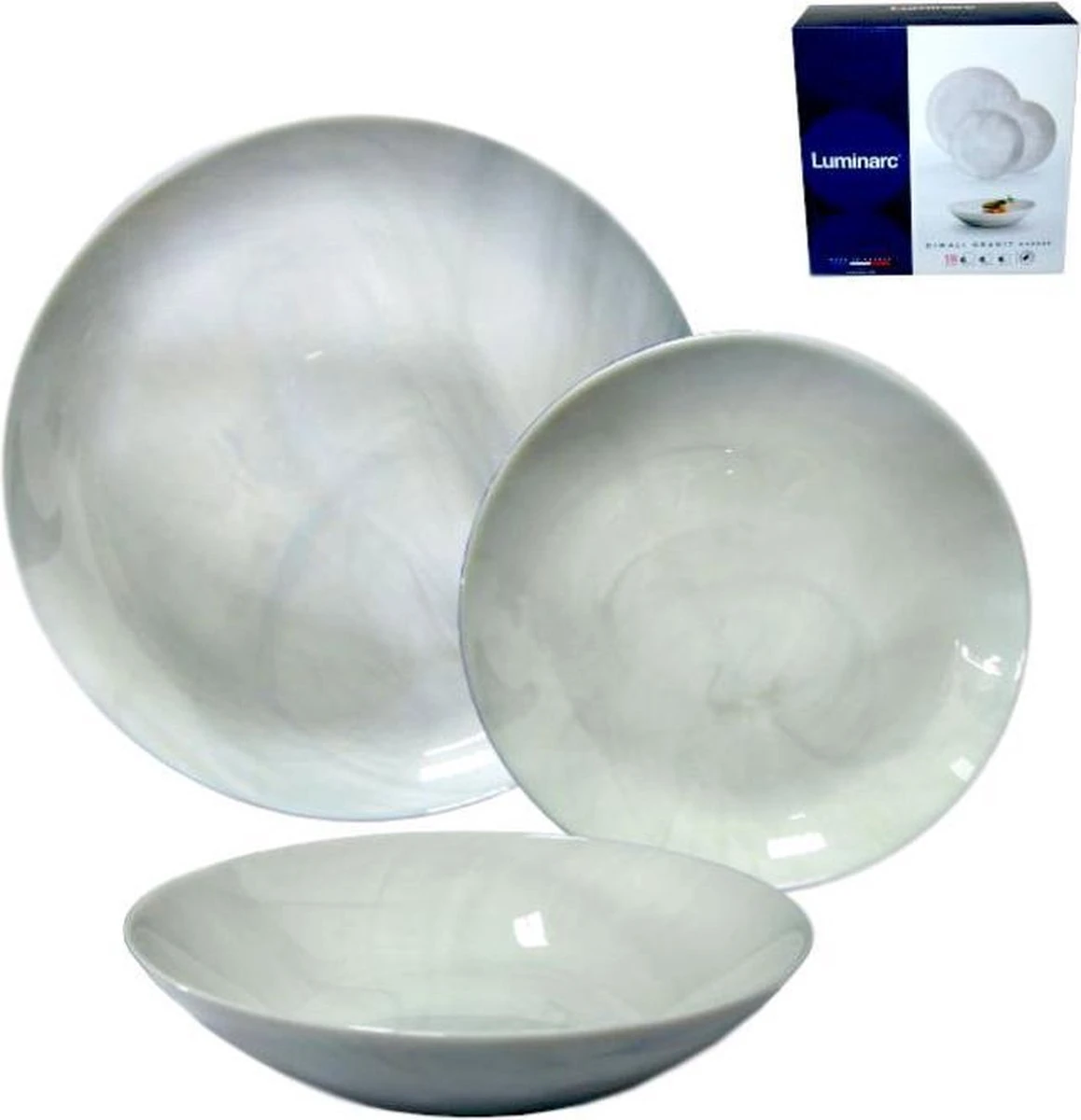 Luminarc Diwali Marble Serviesset - 18 Delig - Graniet Marmer Look - Cadeau Voor Man - Cadeau Voor Vrouw - Kerstcadeau 3 Luminarc Diwali Marble Serviesset - 18 Delig - Graniet Marmer Look - Cadeau Voor Man - Cadeau Voor Vrouw - Kerstcadeau
