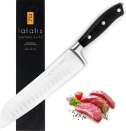 Latalis Pro Serie Santoku Mes 20 Cm - Keukenmes - RVS - Vlijmscherp Japans Koksmes In Een Giftbox