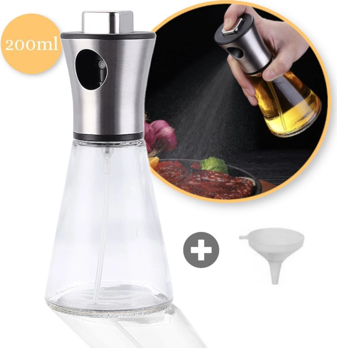 Olijfolie Sprayer – Olijfolie Verstuiver – Olijfolie Spray – Oliespray – Navulbaar – Inclusief Passende Trechter – 200ml 3 Olijfolie Sprayer – Olijfolie Verstuiver – Olijfolie Spray – Oliespray – Navulbaar – Inclusief Passende Trechter – 200ml