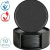 Luxe Leren Onderzetters Met Houder - 10 Stuks - Onderleggers Voor Glazen - Glasonderzetters Voor Op Tafel - Coasters - Zwart - Rond 2 Luxe Leren Onderzetters Met Houder - 10 Stuks - Onderleggers Voor Glazen - Glasonderzetters Voor Op Tafel - Coasters - Zwart - Rond -Skimask 1164x1200 7