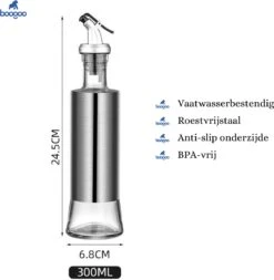 BooGoo® - RVS Oliefles Deluxe - Oliefles Met Schenktuit En Accessoires - Olijfolie Fles - Olie Fles Glas 13 BooGoo® - RVS Oliefles Deluxe - Oliefles Met Schenktuit En Accessoires - Olijfolie Fles - Olie Fles Glas -Skimask 1170x1200 9