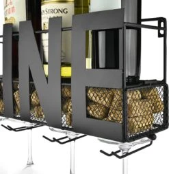 Wijnrek – Voor Aan De Muur – RVS Metaal – Hangend – Wandmontage – Zwart – Industrieel – Incl. Bladeren En Kersen 9 Wijnrek – Voor Aan De Muur – RVS Metaal – Hangend – Wandmontage – Zwart – Industrieel – Incl. Bladeren En Kersen -Skimask 1171x1200 4