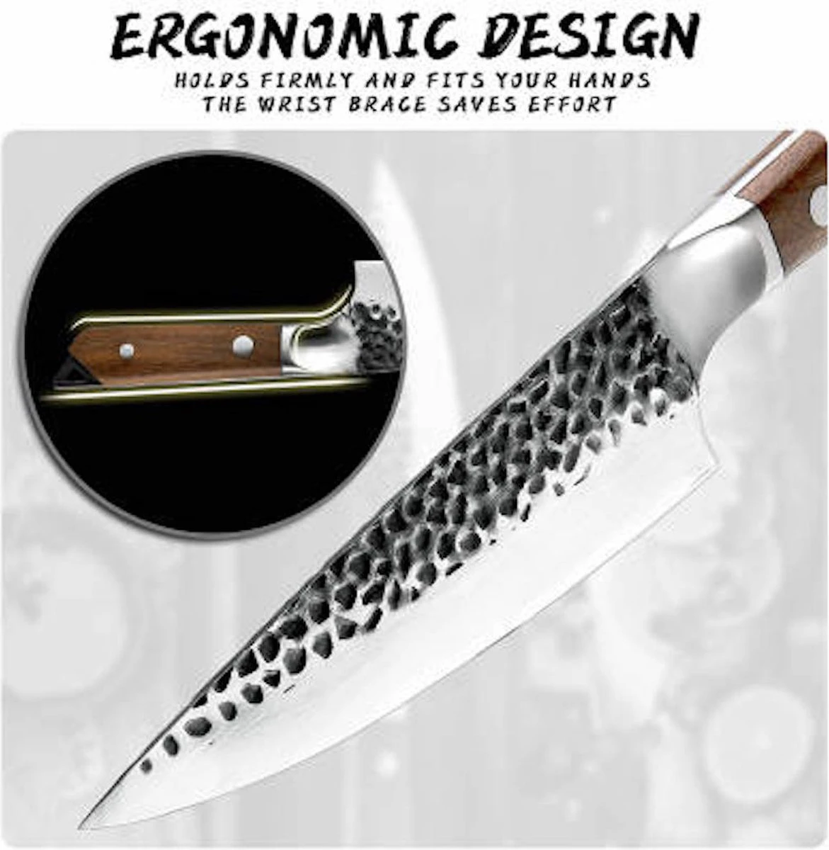 Koks Mes - Slagersmes - Handmade - Chef Knife - BBQ - Mes - Mannen - Koken - Carbon Staal - Stoer - Handgemaakt - Koksmes - CADEAU TIP! 9 Koks Mes - Slagersmes - Handmade - Chef Knife - BBQ - Mes - Mannen - Koken - Carbon Staal - Stoer - Handgemaakt - Koksmes - CADEAU TIP! - Afbeelding 7