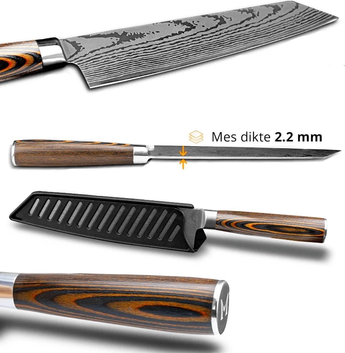 Larra™ - 7-delige Professionele Damascus Messen Set - Koksmessen - Japanse Messen - Koksmes - Damascus 5 Larra™ - 7-delige Professionele Damascus Messen Set - Koksmessen - Japanse Messen - Koksmes - Damascus - Afbeelding 3