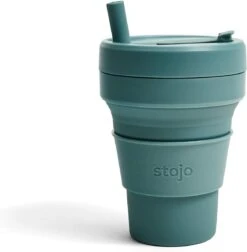 Stojo - Biggie Cup - 470 Ml - Herbruikbaar - Opvouwbaar - Groen -Skimask 1174x1200 8
