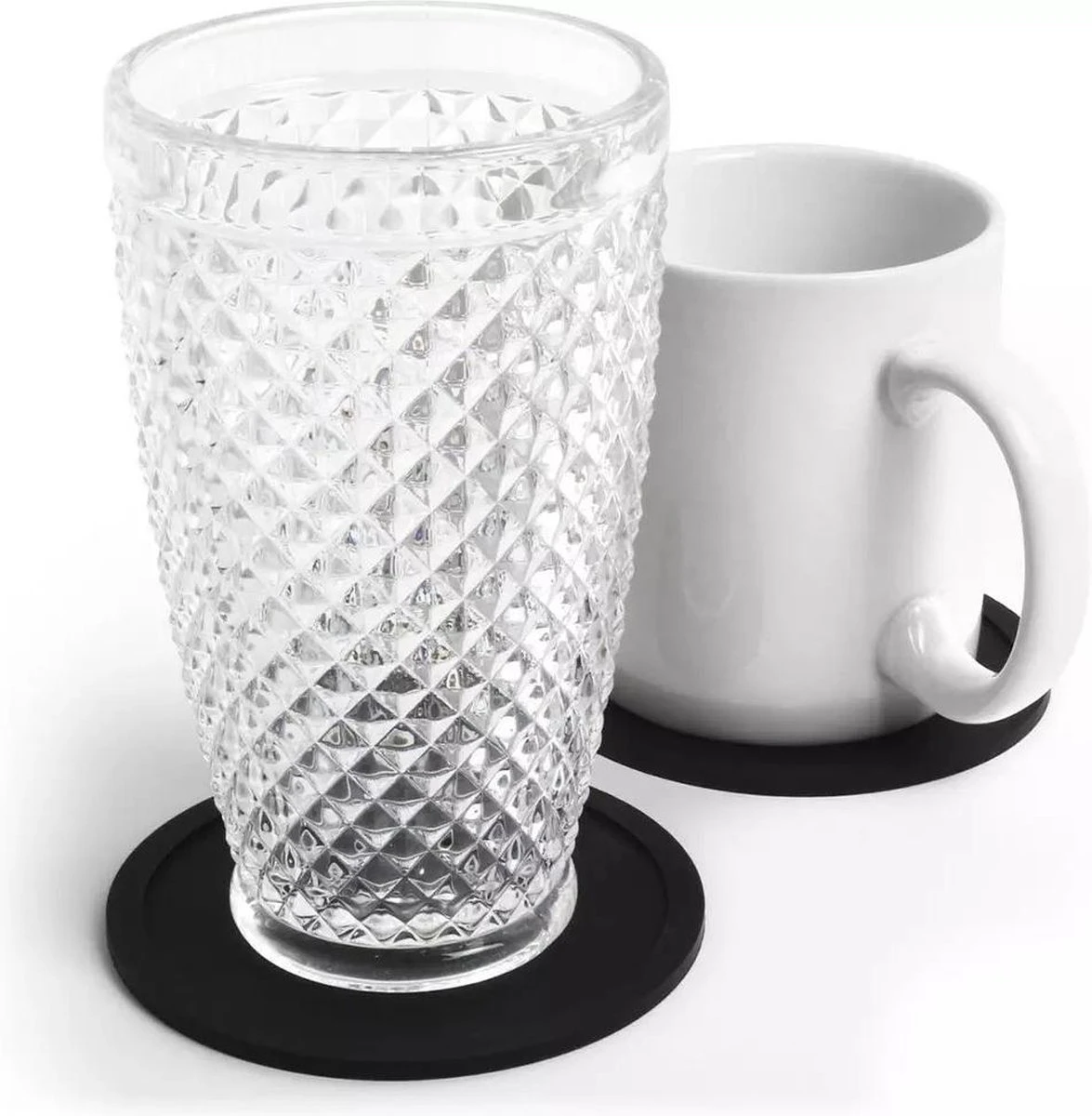 Eldur Onderzetters Met Houder Zwart (6 Stuks) - Onderzetter Glazen - Onderzetters Siliconen - Onderzettersset - Drink Onderzetters - Zwart - Set Van 6 5 Eldur Onderzetters Met Houder Zwart (6 Stuks) - Onderzetter Glazen - Onderzetters Siliconen - Onderzettersset - Drink Onderzetters - Zwart - Set Van 6 - Afbeelding 3