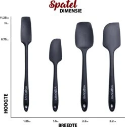 Spatel Siliconen Set Van 4 - Pannenlikker - Bakspatel - Keukengerei - Hittebestendig - Spatula - Zwart 12 Spatel Siliconen Set Van 4 - Pannenlikker - Bakspatel - Keukengerei - Hittebestendig - Spatula - Zwart -Skimask 1176x1200 8