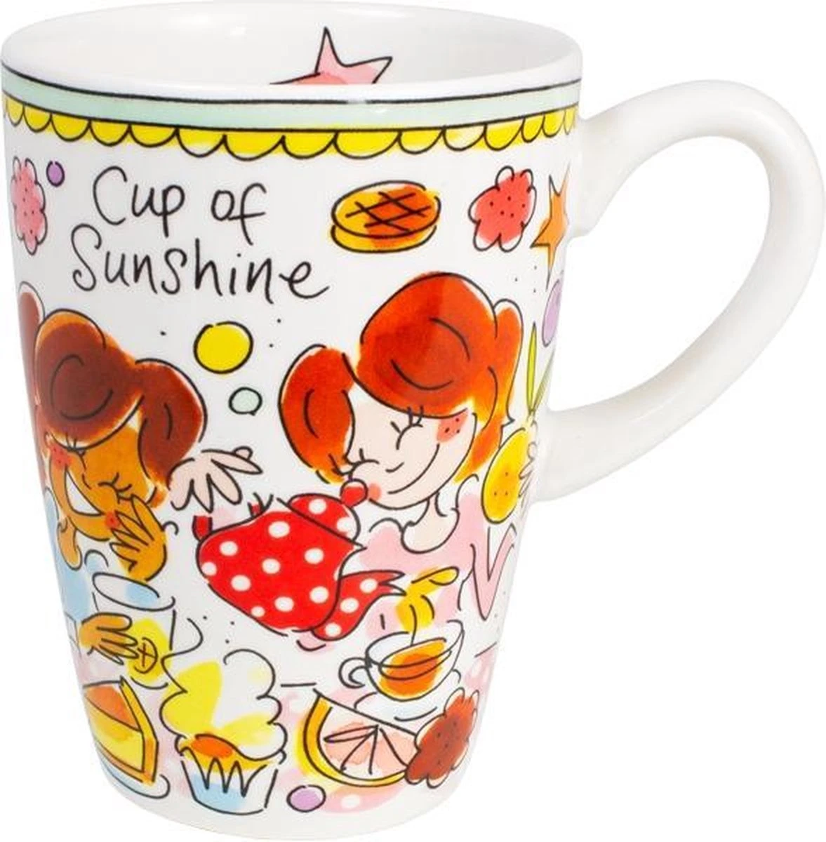 Blond Amsterdam Even Bijkletsen Beker XL 500 Ml - Mint Rand 3 Blond Amsterdam Even Bijkletsen Beker XL 500 Ml - Mint Rand