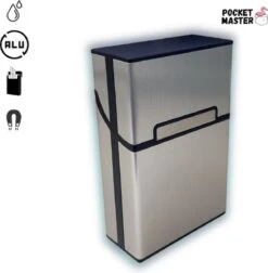 PocketMaster® Sigaretten Doosje - Zilver - Aluminium - Sigaretten Houder/Hoesje - Weerbestendig - Stevig En Luxe Opbergdoosje