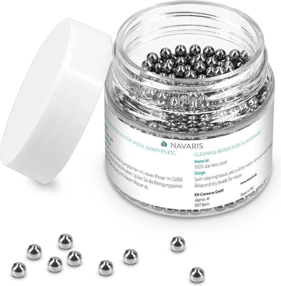 Navaris Schoonmaakparels Voor Glas - 1000 Stuks - Reinigingparels Voor Flessen En Karaffen - Roestvrijstalen Reinigingballetjes Voor Schoonmaken Glas 3 Navaris Schoonmaakparels Voor Glas - 1000 Stuks - Reinigingparels Voor Flessen En Karaffen - Roestvrijstalen Reinigingballetjes Voor Schoonmaken Glas